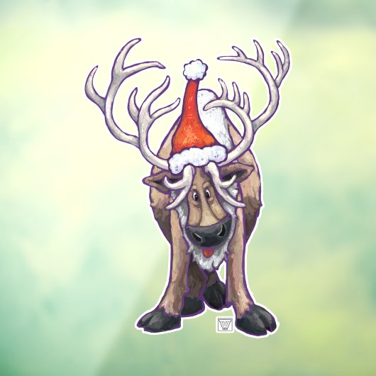Festive Reindeer Kerstmis Cling Raamsticker (Vel 3)