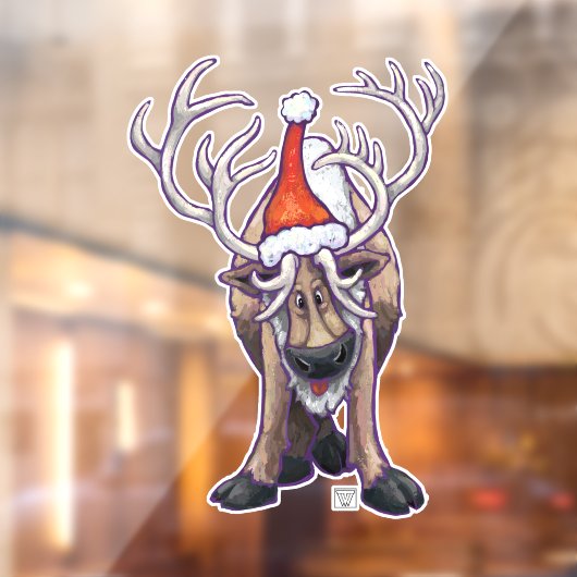 Festive Reindeer Kerstmis Cling Raamsticker (Vel 2)