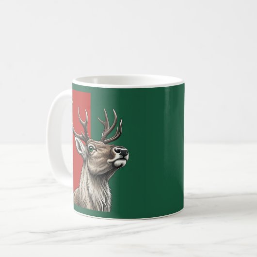Festive Reindeer Koffiemok (Voorkant links)