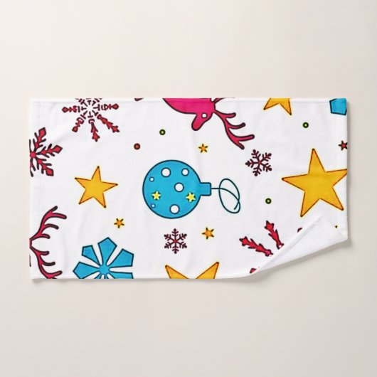 Festive Reindeer Magic Pattern Design Bad Handdoek (Handdoek)