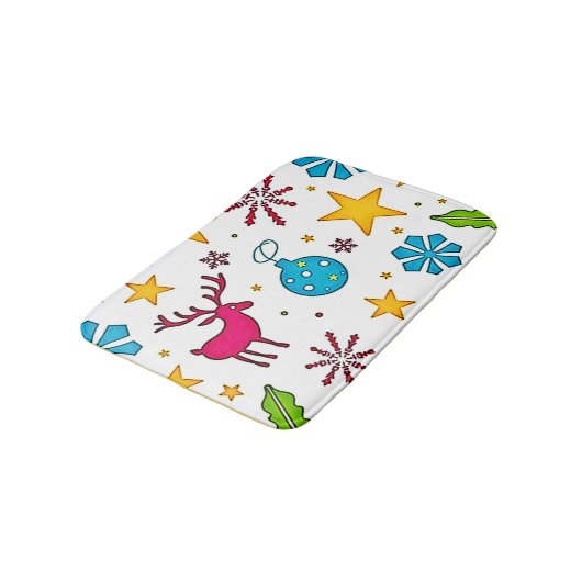 Festive Reindeer Magic Pattern Design Badmat (Gekanteld)