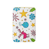 Festive Reindeer Magic Pattern Design Badmat (Voorkant Verticaal)