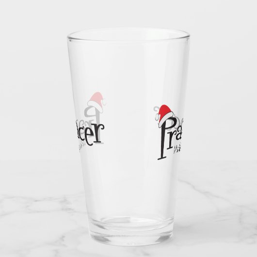 Festive Reindeer Prancer Santa Hat-kerstglas Glas (Links)