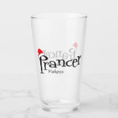 Festive Reindeer Prancer Santa Hat-kerstglas Glas (Voorkant)