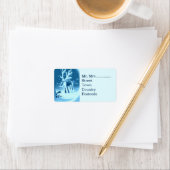 Festive Reindeer Robin Snow Scene Etiket (Insitu)