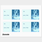 Festive Reindeer Robin Winter Snow Rechthoekige Sticker (Vel)