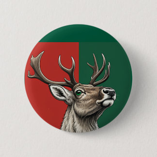 Festive Reindeer Ronde Button 5,7 Cm