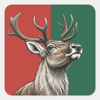 Festive Reindeer Vierkante Sticker