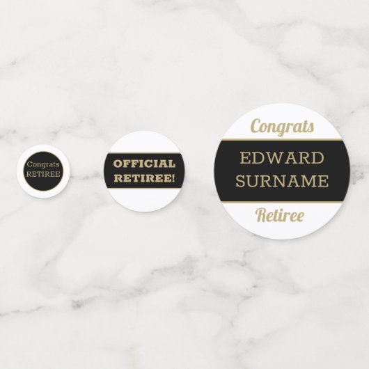 Festive Retirement Party table Confetti (Voorkanten)