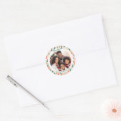 Festive Retro Holiday Tree Photo Ronde Sticker (Envelop)
