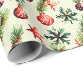Festive retro kerstfeestbommen cadeaupapier (Rol Hoek)