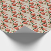 Festive retro kerstfeestbommen cadeaupapier (Hoek)