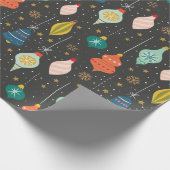 Festive Retro kerstversieringen Cadeaupapier (Hoek)