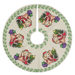 Festive Retro Merry Kerstkerstkerstkerstkerstweesh Kerstboom Rok
