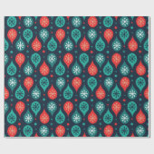 Festive Retro Mid-Century Mod Geometric Green Red Cadeaupapier (Vlak)