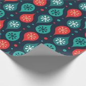 Festive Retro Mid-Century Mod Geometric Green Red Cadeaupapier (Hoek)
