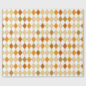 Festive Retro Orange Beige Diamond Pattern Cadeaupapier (Vlak)