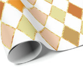 Festive Retro Orange Beige Diamond Pattern Cadeaupapier (Rol Hoek)