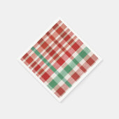 Festive Retro Red Green Textured Plaid  Servet (Hoek)