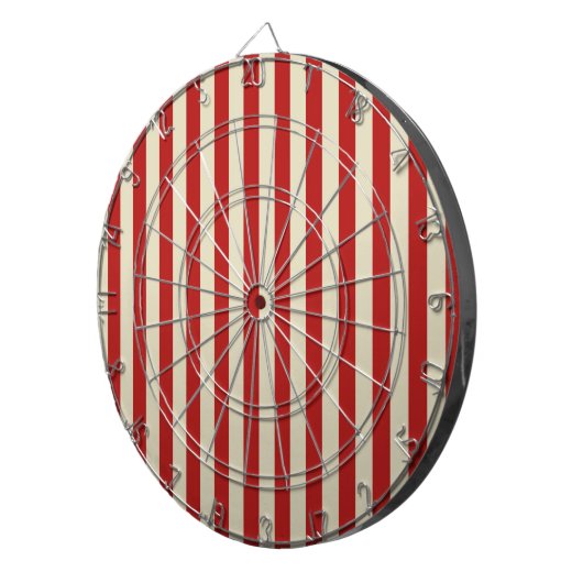 Festive Retro  Vertical PopCorn Stripes Dartbord (Voorkant Rechts)