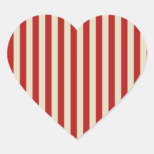Festive Retro Vertical PopCorn Stripes Hart Sticker (Voorkant)