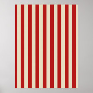 Festive Retro Vertical PopCorn Stripes Poster