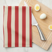 Festive Retro  Vertical PopCorn Stripes Theedoek (Quarter Fold)