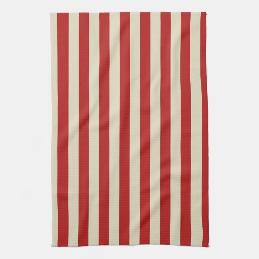 Festive Retro  Vertical PopCorn Stripes Theedoek (Verticaal)