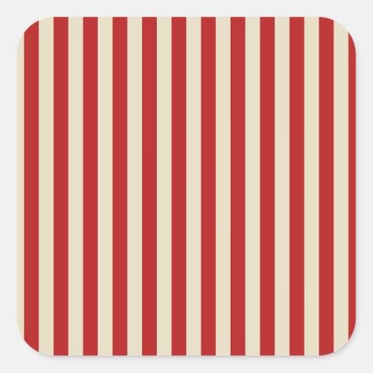 Festive Retro  Vertical PopCorn Stripes Vierkante Sticker (Voorkant)