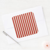 Festive Retro  Vertical PopCorn Stripes Vierkante Sticker (Envelop)