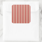 Festive Retro  Vertical PopCorn Stripes Vierkante Sticker (Tas)