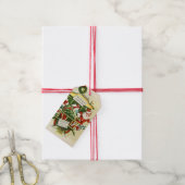 festive retro vintage kerstkerstkerstkerstman — na cadeaulabel (Met Touw)