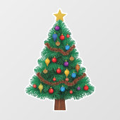 Festive & Reusable Christmas Tree Window Cling Raamsticker (Vel)