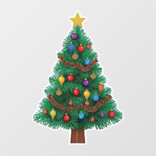 Festive & Reusable Christmas Tree Window Cling Raamsticker (Vel)