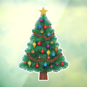 Festive & Reusable Christmas Tree Window Cling Raamsticker (Vel 3)