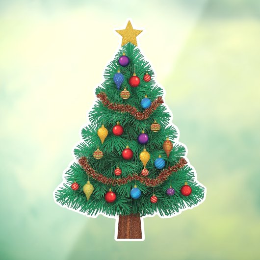 Festive & Reusable Christmas Tree Window Cling Raamsticker (Vel 3)