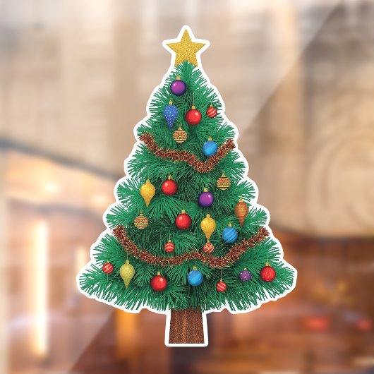 Festive & Reusable Christmas Tree Window Cling Raamsticker (Vel 2)