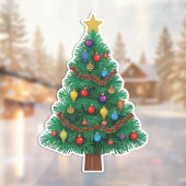 Festive & Reusable Christmas Tree Window Cling Raamsticker