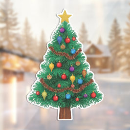 Festive & Reusable Christmas Tree Window Cling Raamsticker