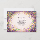 Festive Ribbon Mask Mardi Gras Masquerade Bedankkaart (Voorkant)