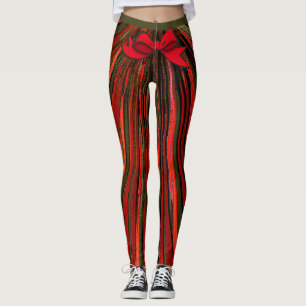 Festive Ribbon Stripe met een lende Leggings