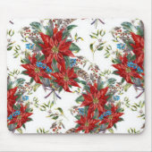 Festive Rich Red Poinsettia flower Muismat (Voorkant)