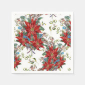Festive Rich Red Poinsettia flower Napkin Servetten (Voorkant)