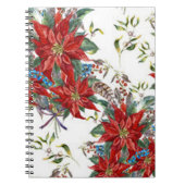 Festive Rich Red Poinsettia flower Note Book Notitieboek (Voorkant)