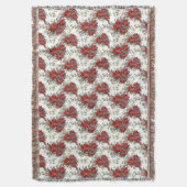 Festive Rich Red Poinsettia Flower Throw Blanket Deken (Voorkant Verticaal)