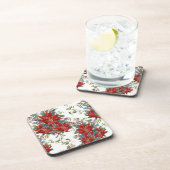 Festive Rich Red Poinsettia Onderzetter (Rechterzijde)