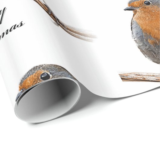 Festive Robin bird Cadeaupapier (Rol Hoek)