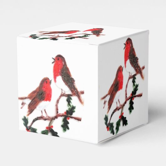 Festive Robins en Holly Bedankdoosjes (Voorkant Zijde)