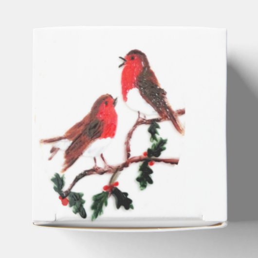 Festive Robins en Holly Bedankdoosjes (Bovenkant)