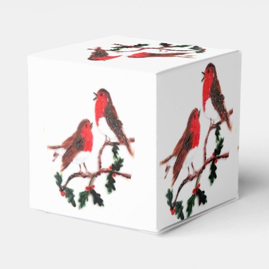 Festive Robins en Holly Bedankdoosjes (Achterkant)